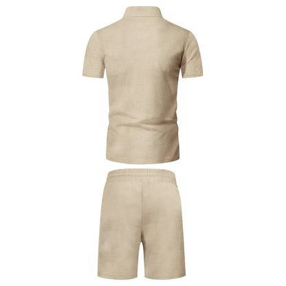Quarter-Zip Polo Set - Khaki