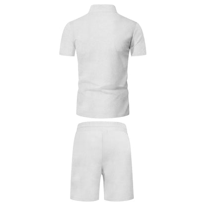 Quarter-Zip Polo Set - White